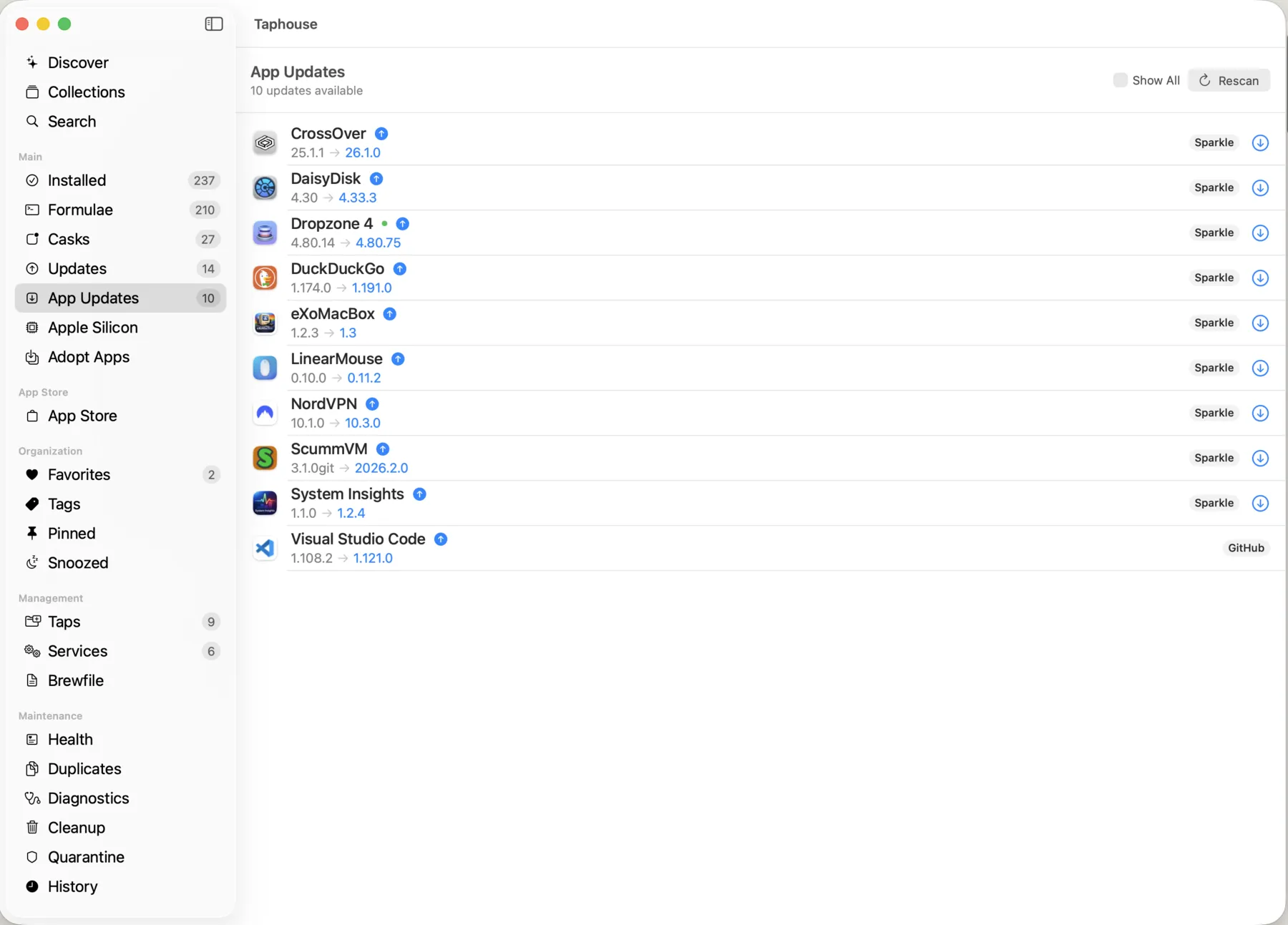 Third-party app updates for Sparkle and GitHub-distributed apps