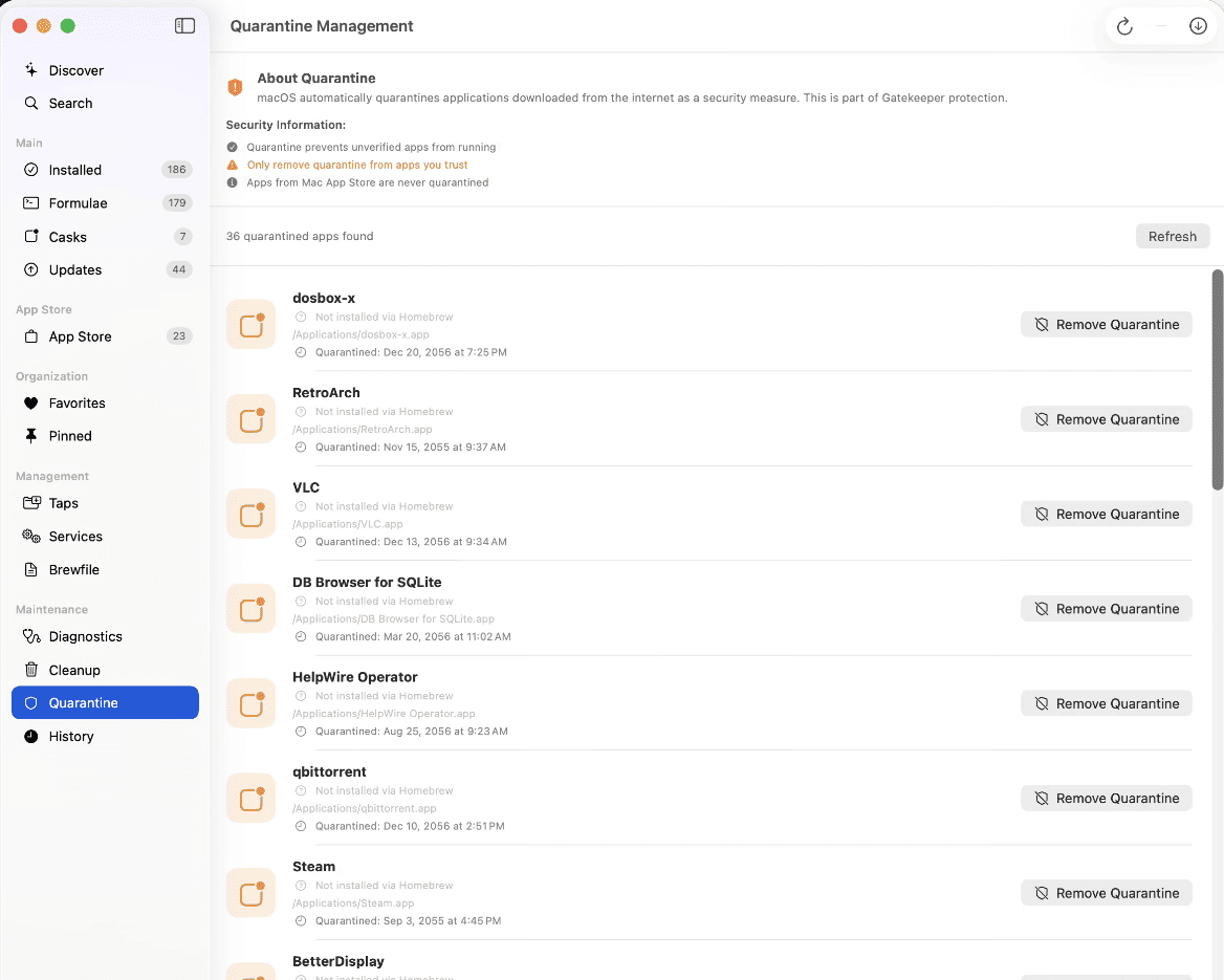 Taphouse Quarantine Management